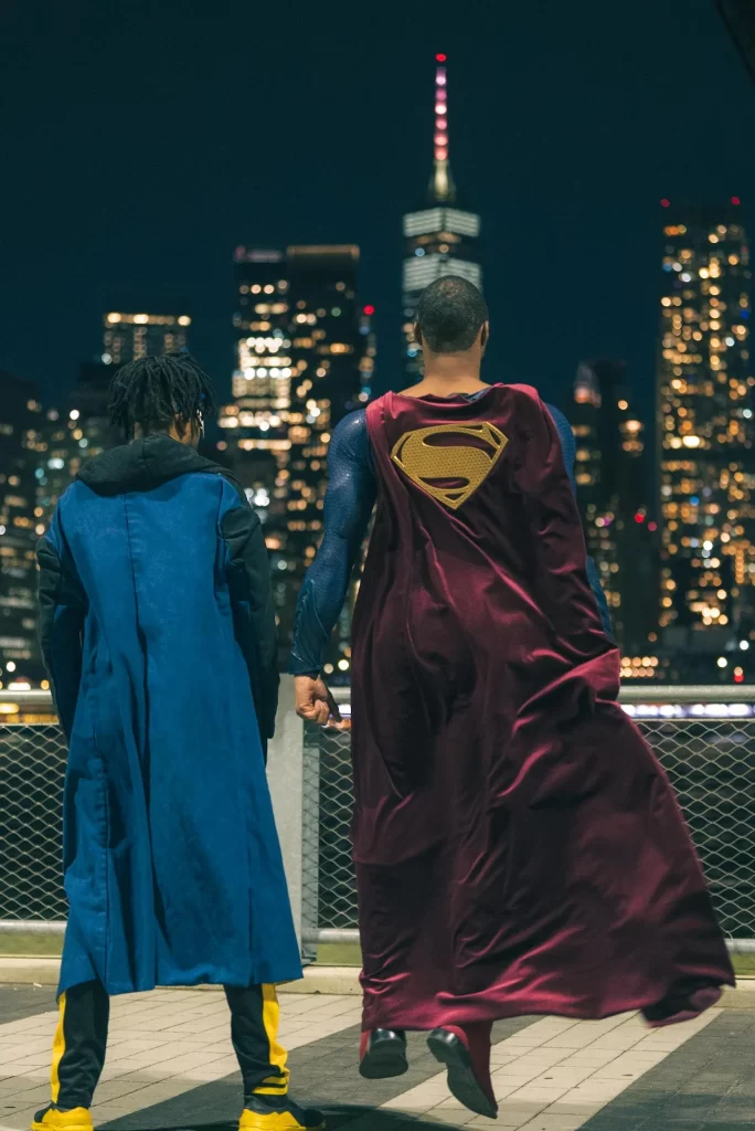 Super Choque e Superman Calvin Ellis cosplay por TeamAwesome418