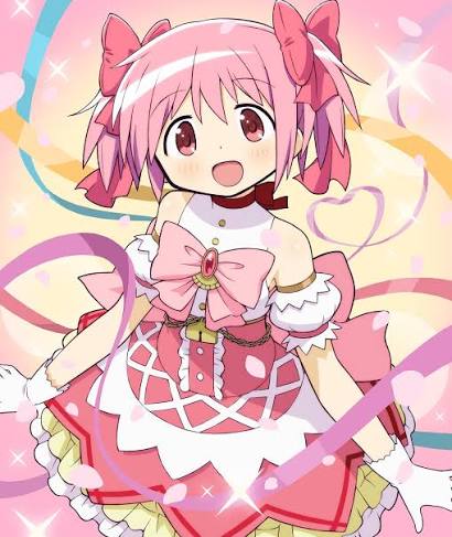 Madoka com roupa de Garota Mágica